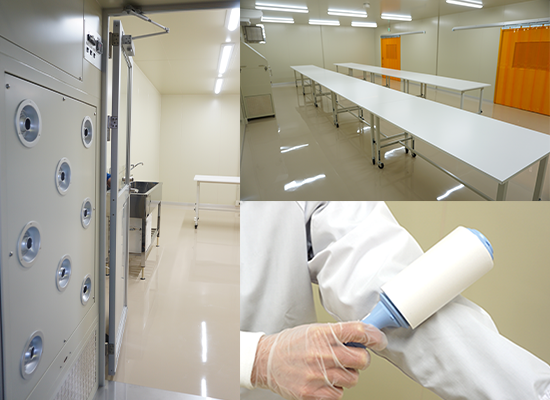 クリーンルームで作業するスタッフ